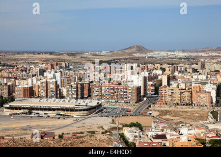 Vue sur la ville de Cartagena, région de Murcie, Espagne Banque D'Images