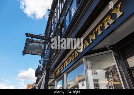 Anne Hathaway tea rooms fudge pantry signer Stratford Upon Avon cafe rafraîchissements Cotswolds UK Royaume-Uni Angleterre EnglandCotwolds Banque D'Images