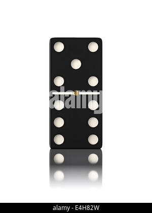 Jeu de Domino bone close up isolated on white Banque D'Images