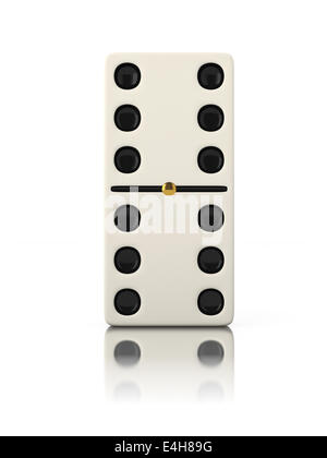 Jeu de Domino bone close up isolated on white Banque D'Images