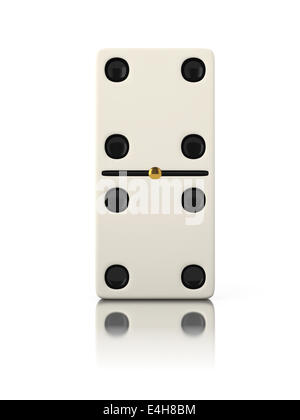 Jeu de Domino bone close up isolated on white Banque D'Images