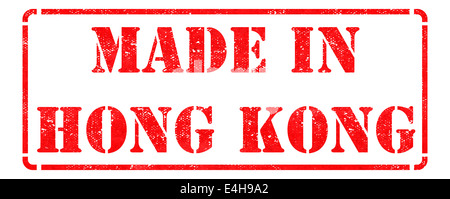 Fait à Hong Kong le timbre en caoutchouc. Banque D'Images