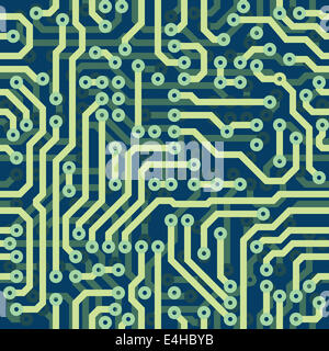 Schéma de haute technologie seamless texture - bleu platine électronique Banque D'Images