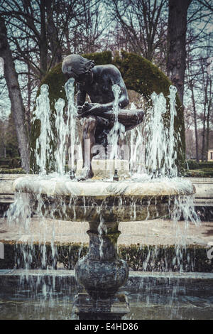Sculpture en bronze mythologique. Fontaines ornementales du Palais d'Aranjuez, Madrid, Espagne Banque D'Images