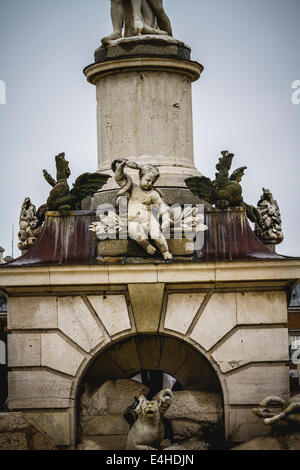 Gargoyle.monument.fontaines ornementales du Palais d'Aranjuez, Madrid, Espagne Banque D'Images