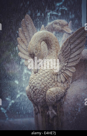 Les canards, les fontaines ornementales du Palais d'Aranjuez, Madrid, Espagne.Site du patrimoine mondial par l'UNESCO en 2001 Banque D'Images