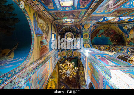 Intérieur de l'Église du Sauveur du sang versé à Saint-Pétersbourg, Russie Banque D'Images