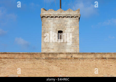 Château de Montjuic à Barcelone, Catalogne, Espagne. Banque D'Images