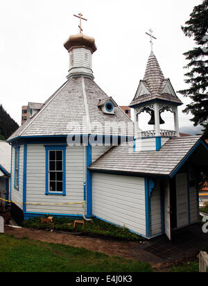 L'Église orthodoxe russe St Nicolas en rénovation à Juneau en Alaska Banque D'Images