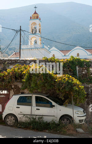 Spanien, Rhodos, Embona, Bergdorf am fusse des 1215 mètres hohen Attaviros. Banque D'Images
