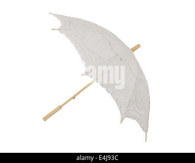 Parapluie dentelle isolé sur fond blanc Banque D'Images