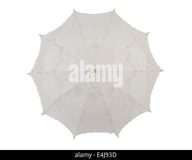 Parapluie dentelle isolé sur fond blanc Banque D'Images