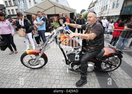 Waterford, Irlande. Le 13 juillet, 2014. Vélo Waterford Fest 2014, le vélo Fest annuel qui attire maintenant des centaines de passionnés de vélo à partir du Royaume-Uni, l'Irlande et l'Europe continentale. Crédit : Ian Shipley/Alamy Live News Banque D'Images