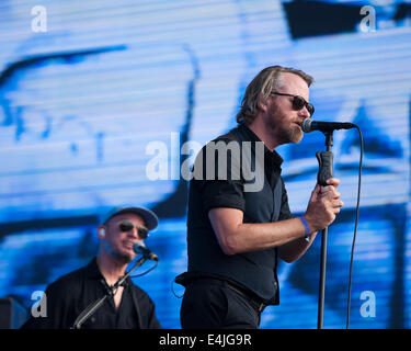 Londres, Royaume-Uni. 12 juillet, 2014. La National jouer British Summertime Hyde Park. Les personnes sur la photo : Matt Berninger. Photo par Julie Edwards/Alamy Live News Banque D'Images