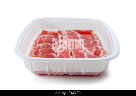 Pack plastique des matières les tranches de bacon with clipping path Banque D'Images
