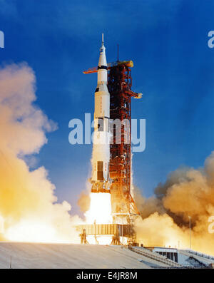 Lancement d'Apollo 11, fusée spatiale Saturn V Banque D'Images