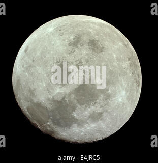 Vue d'une pleine lune, le disque lunaire au cours de voyage de retour d'Apollo 11 Banque D'Images