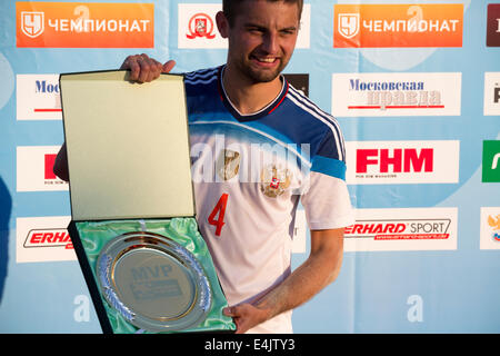 Moscou, Russie. Le 13 juillet, 2014. Euro Beach Soccer League, tournoi stade de Moscou. Match entre la Russie et l'Espagne Banque D'Images