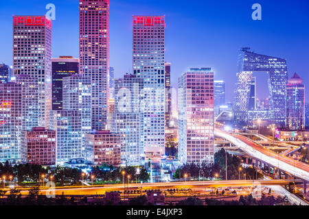 Beijing, Chine skyline at le quartier central des affaires. Banque D'Images