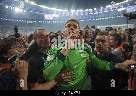 Rio de Janeiro, Brésil. 14 juillet, 2014. RIO DE JANEIRO - BRÉSIL - 13 juillet : Neuer dans match entre l'Allemagne et l'Argentine, correspondant à la finale de la Coupe du Monde 2014, joué au Stade Maracanã, le 13 juillet 2014. Urbanandsport Nurphoto : Photo/Urbanandsport NurPhoto Crédit :/ZUMA/Alamy/fil Live News Banque D'Images