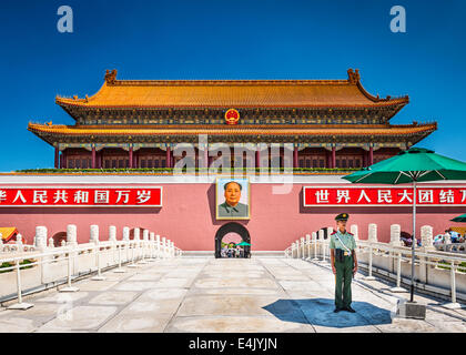 La porte de Tiananmen à Beijing, Chine. Banque D'Images