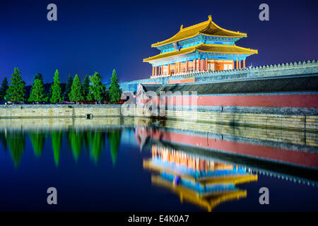 Beijing, Chine Forbidden City Gate. Banque D'Images