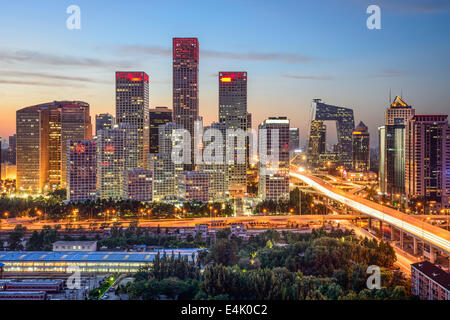 Beijing, Chine skyline at le quartier central des affaires. Banque D'Images