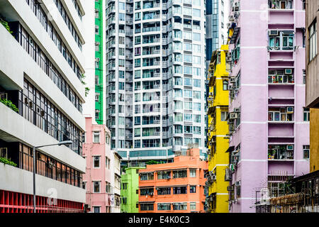 Abstract Buildings in Hong Kong, Chine. Banque D'Images