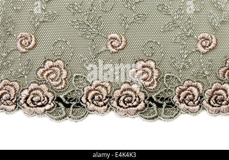 Dentelle noir avec motif rose flowerses Banque D'Images