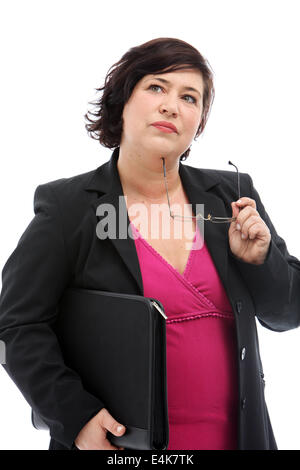 Pensive businesswoman prendre des décisions Banque D'Images