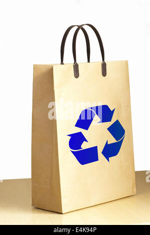 Logo de recyclage sac de papier Banque D'Images