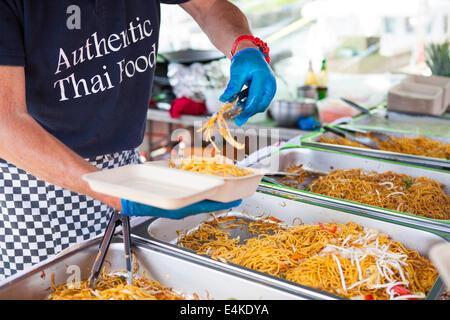 Thai street food au Dorset festival des fruits de mer. Weymouth, Dorset, UK Banque D'Images