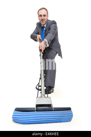 Businessman with a mop Banque D'Images