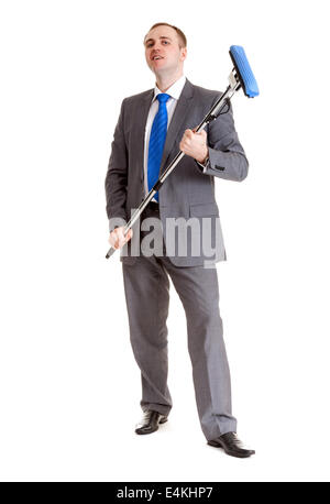 Businessman with a mop Banque D'Images