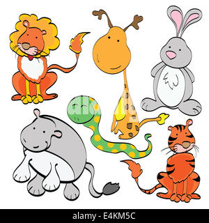 Set animaux isolated on White Banque D'Images