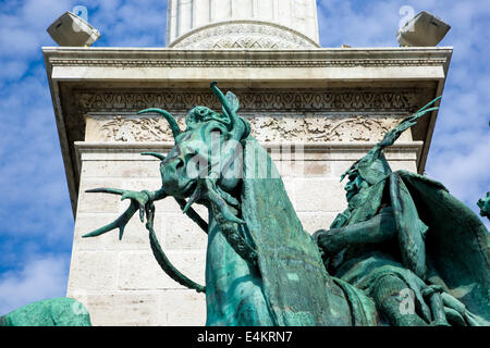 L'Europe de l'Est, Hongrie, Budapest, Place des Héros Banque D'Images