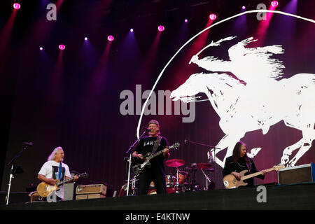 Neil Young et Crazty Horse Live à Hyde Park, Londres. Banque D'Images