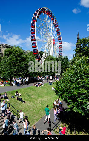 En juillet 2014 le Festival roue a été ajoutée à l'été dans les jardins de Princes Street, Édimbourg, Écosse, Royaume-Uni. Banque D'Images