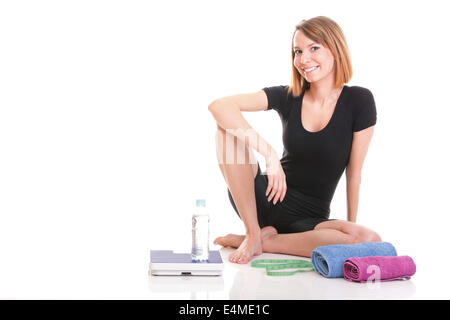 Portrait de jeune femme en bonne santé et l'alimentation concept Banque D'Images