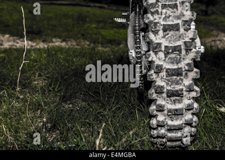 Close up de Pièces de moto Motocross Banque D'Images