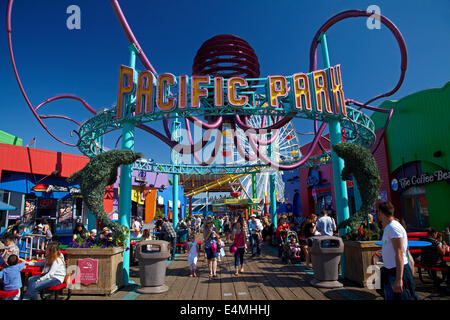 D'Attractions Pacific Park, la jetée de Santa Monica, Santa Monica, Los Angeles, Californie, USA Banque D'Images