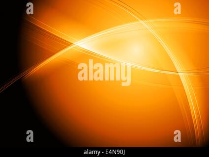 Fond orange vif avec des vagues abstraites Banque D'Images