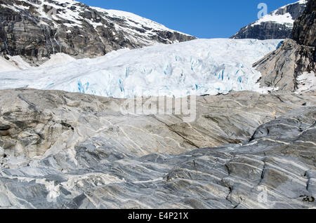 Der Gletscher, Nigaardsbreen Nationalpark, Breheimen Jostedalsbreen, Sogn og Fjordane Fylke, Norwegen, Banque D'Images