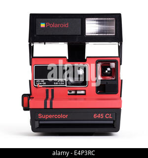 Vintage Polaroid Supercolor CL 645 rouge appareil photo instantané Banque D'Images