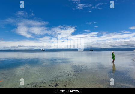 Dans l'idyllique touristique Playa de las estrellas l'Île de Colon Bocas del Toro Banque D'Images