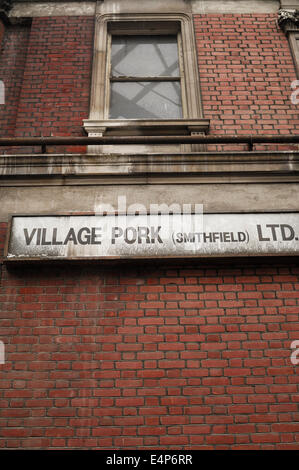 Village de porc (Smithfield) LTD. Marché de Smithfield, Londres. Banque D'Images