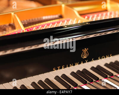 Photo de détail Grand Steinway D concert grand piano, version de Hambourg. Hasselblad numérique haute résolution format mi-shot. Banque D'Images