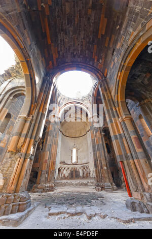 Intérieur de la cathédrale d'Ani, ancienne capitale arménienne Ani, Kars, Route de la soie, l'Est de la Turquie, l'Anatolie, Turquie Banque D'Images