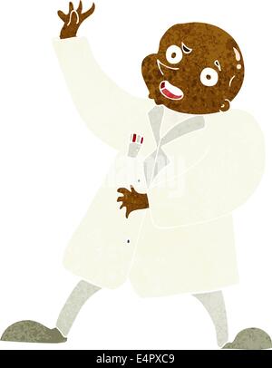 Cartoon mad scientist Illustration de Vecteur