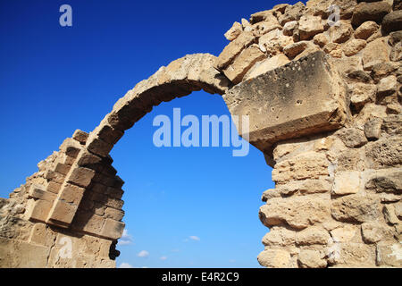 Les ruines de Saranda Kolones (quarante colonnes) dans la région de Paphos, une Frankish castle construit par le Lusigans Banque D'Images